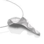 Small White Kelp Pendant on Cable by Rauni Higson