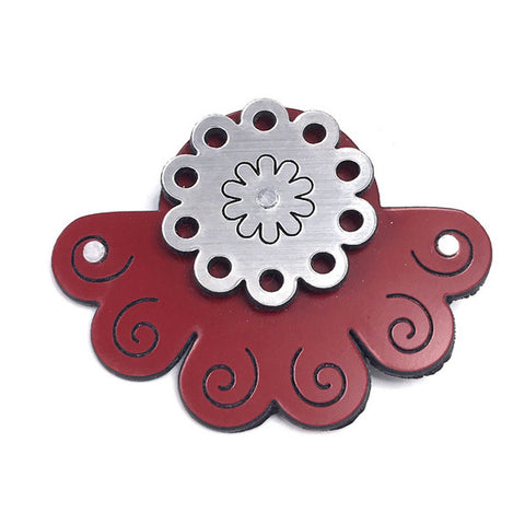Floral Brooch in Red by Mandy Nash