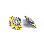 Floral Earstuds in Yellow by Mandy Nash