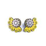 Floral Earstuds in Yellow by Mandy Nash