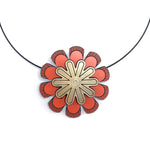 Single Floral Necklace in Orange by Mandy Nash