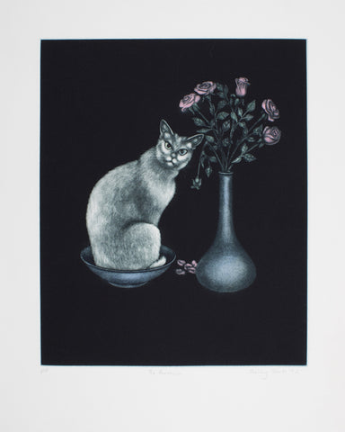 Large Cat Mezzontint: The Parvenue by Shirley Jones
