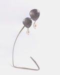 Spiral whisper pebble drop pearl earrings by Sara Lloyd-Morris