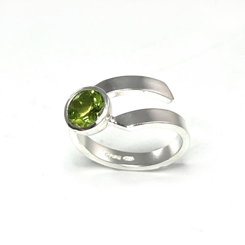 Ribbon Point Ring with Peridot by Jodie Hook