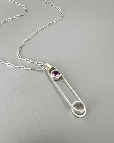 Pink amethyst loop point pendant by Jodie Hook