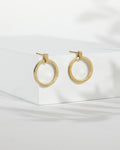 Gold Vermeil Drop Circle Earrings by Rebecca Oldfield