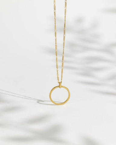 Gold Vermeil Sparkle Effect Circle Necklace by Rebecca Oldfield