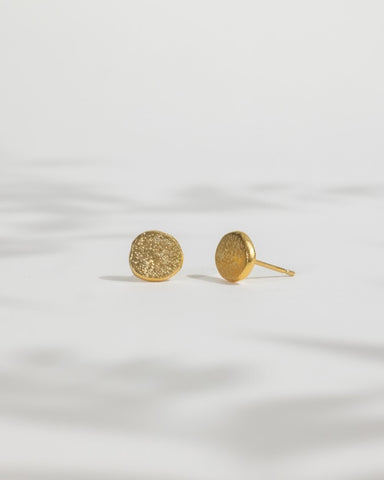 Gold Vermeil Sparkle Effect Blobby Ear Studs by Rebecca Oldfield