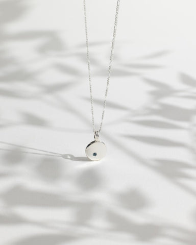 Polished Iolite Gemset Blobby Pendant by Rebecca Oldfield