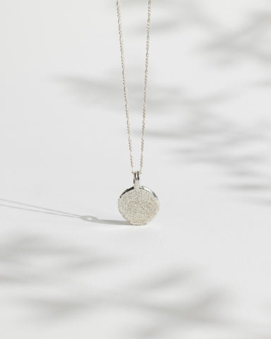 Sparkle Effect Silver Blobby Medallion by Rebecca Oldfield