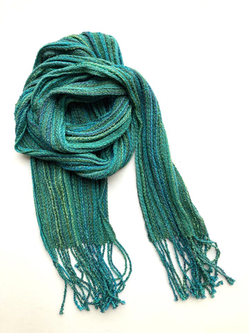 Silk Greens scarf by Riitta Sinkkonen Davies