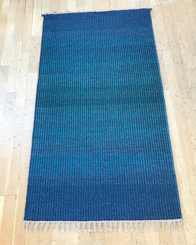 Blue Lagoon - handwoven rug by Riitta Sinkkonen Davies