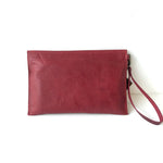 Raw Edge Clutch w. Vintage Key in Red by Coterie Leather
