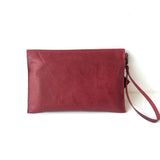 Raw Edge Clutch w. Vintage Key in Red by Coterie Leather
