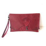 Raw Edge Clutch w. Vintage Key in Red by Coterie Leather