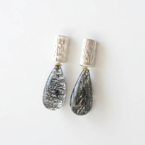 Tourmalated Quartz Drop Earrings by Rebecca Burt