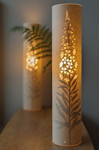 Rosebay Willowherb Lamp - extra tall by Hannah Nunn
