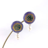 Round drop earrings in lilac by Sheila McDonald