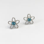 Silver & Blue Topaz Flower Earrings by Selwyn Gale