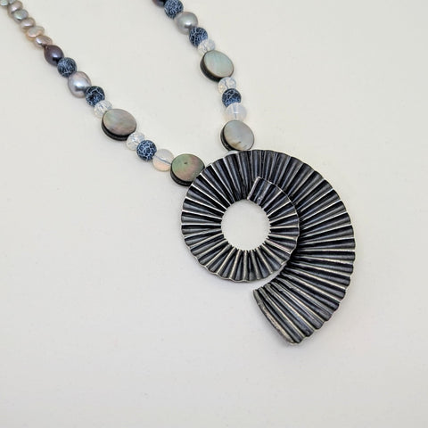 Large dark ammonite necklace by Suzie Horan