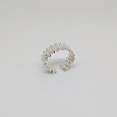 Rippled narrow cuff ring by Suzie Horan