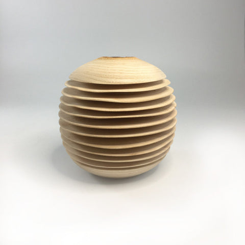 Wavy Ash Hollow Form by Solace in Wood