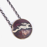 Silver running hare necklace by Sara Lloyd-Morris