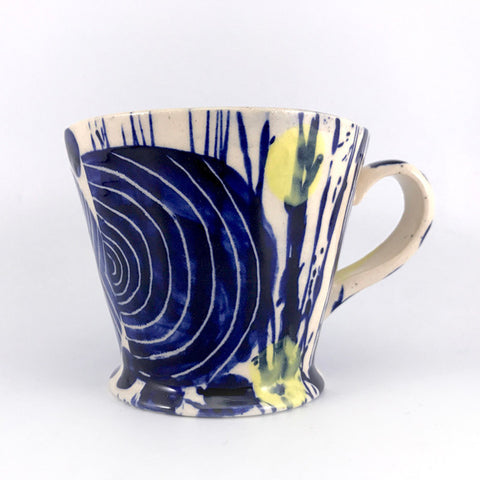 Blue Sgraffito Mug (12) by Simon Sharp