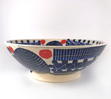 Medium Blue Geo Bowl by Simon Sharp