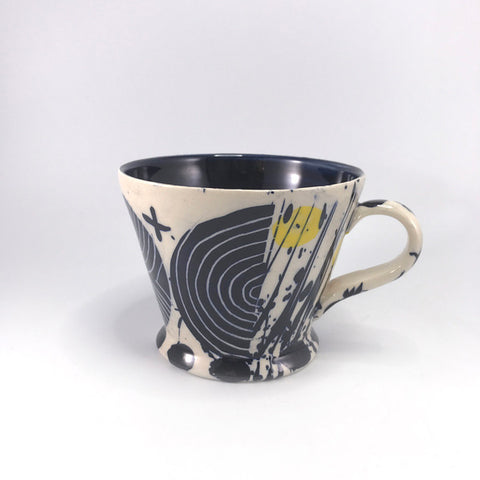 Black Sgraffito Mug (62) by Simon Sharp