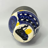 Sgraffito Blue Ballon Vase by Simon Sharp