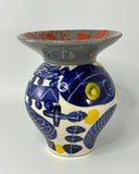 Sgraffito Blue Ballon Vase by Simon Sharp