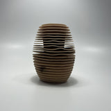 Short Wavy Ash Vase by Solace in Wood