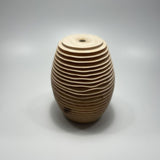 Short Wavy Ash Vase by Solace in Wood