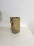 Silver birch bark pot with twined poppies by Jane Bevan