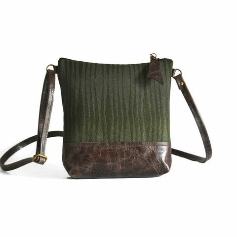 Small Wool Bag in Dark Green by Lynda Shell