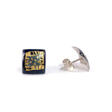 Small square studs in black & grey by Sheila McDonald