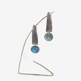 Spiral blue long stud earrings by Sara Lloyd Morris