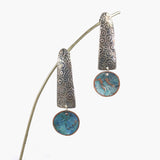 Spiral blue long stud earrings by Sara Lloyd Morris