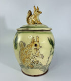 Lidded storage jar with squirrel by Margaret Brampton