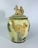 Lidded storage jar with squirrel by Margaret Brampton