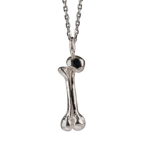 Sterling Silver Bone Charm Necklace by Duxford Studios