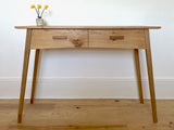 Oak Hall Table with Drawers by Teifi Woodworker