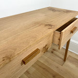 Oak Hall Table with Drawers by Teifi Woodworker