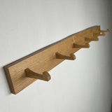 Oak Coat Hooks - 6 Hook by Teifi Woodworker