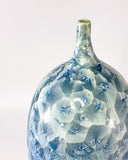 Tall Blue Crystalline Vase by Simon Rich