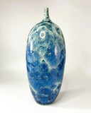 Tall Blue Crystalline Vase by Simon Rich
