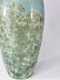 Tall Teal Crystalline Vase by Simon Rich