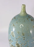 Tall Teal Crystalline Vase by Simon Rich
