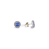 Tiny spotty studs in blue by Katryn Willis